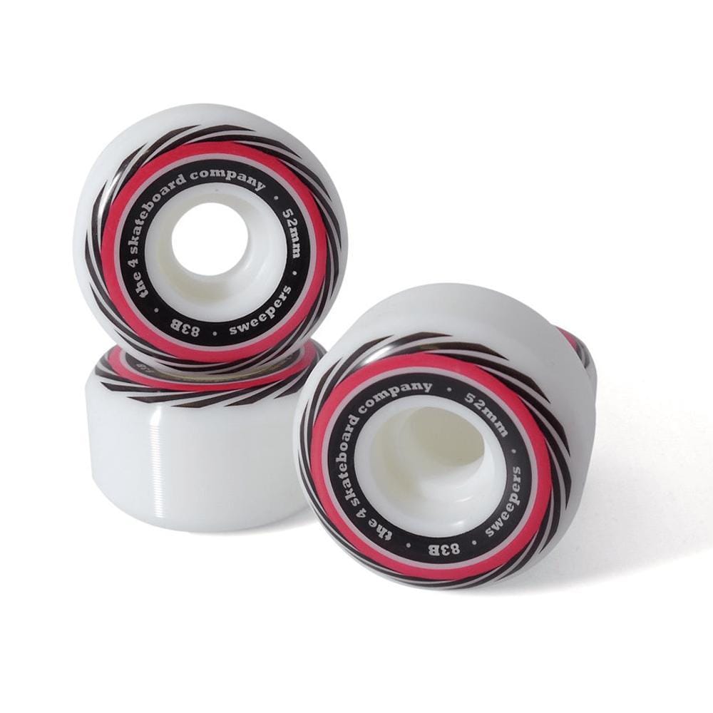 The 4 Skateboard Wheels Sweepers Red 52mm - Set of 4 - 50-50 Skate Shop