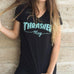 Thrasher Womens Mag Logo V-Neck Black - 50-50 Skate Shop