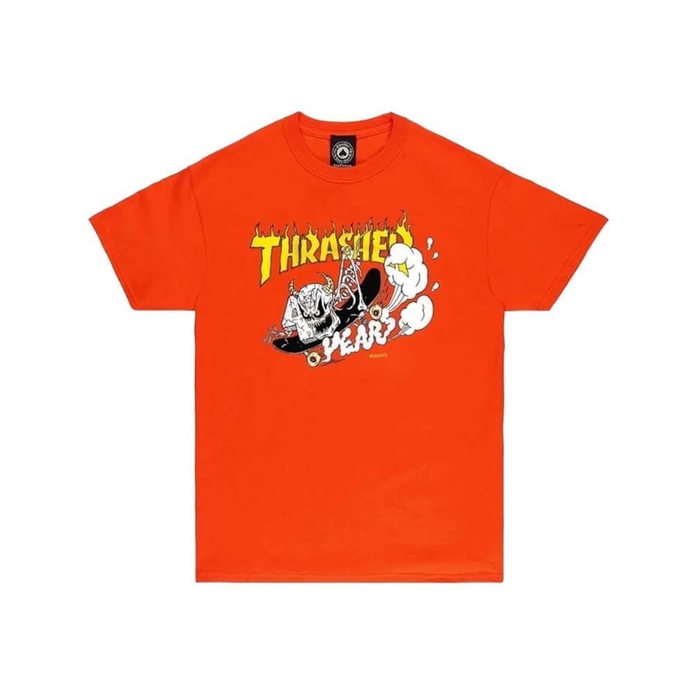 Thrasher Skate 40 Years Neckface Short Sleeve Tee Orange - 50-50 Skate Shop