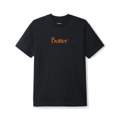 Butter Goods Speckle Classic Logo Tee Black Orange - 50-50 Skate Shop