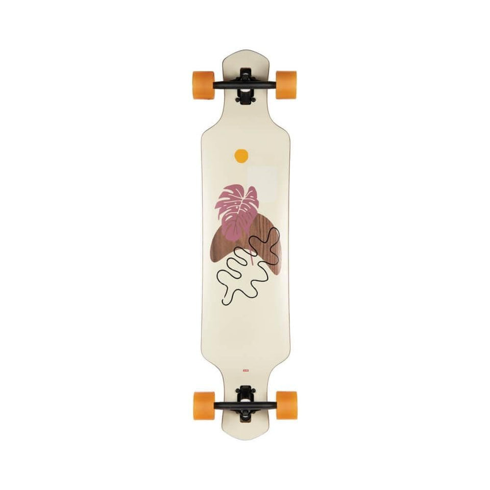 Globe Skateboard Longboard Complete Geminon 40" Rock Walnut Monstera - 50-50 Skate Shop
