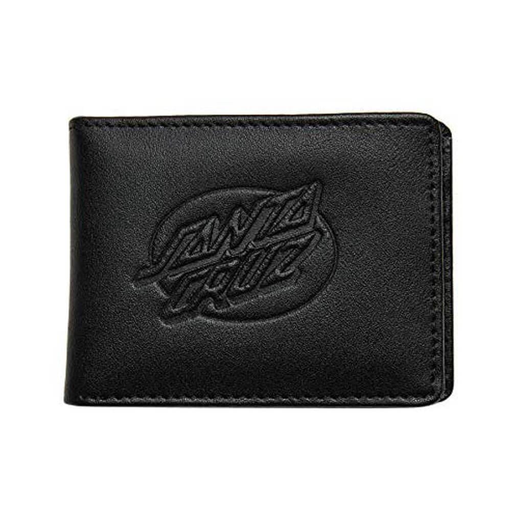 Santa Cruz Oval Dot Slim Leather Wallet Black - 50-50 Skate Shop
