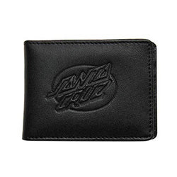 Santa Cruz Oval Dot Slim Leather Wallet Black - 50-50 Skate Shop