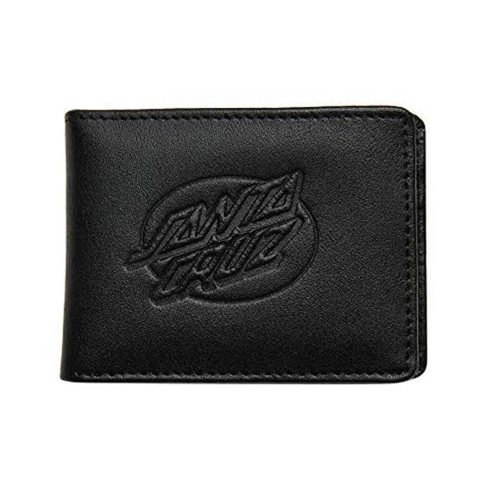 Santa Cruz Oval Dot Slim Leather Wallet Black - 50-50 Skate Shop