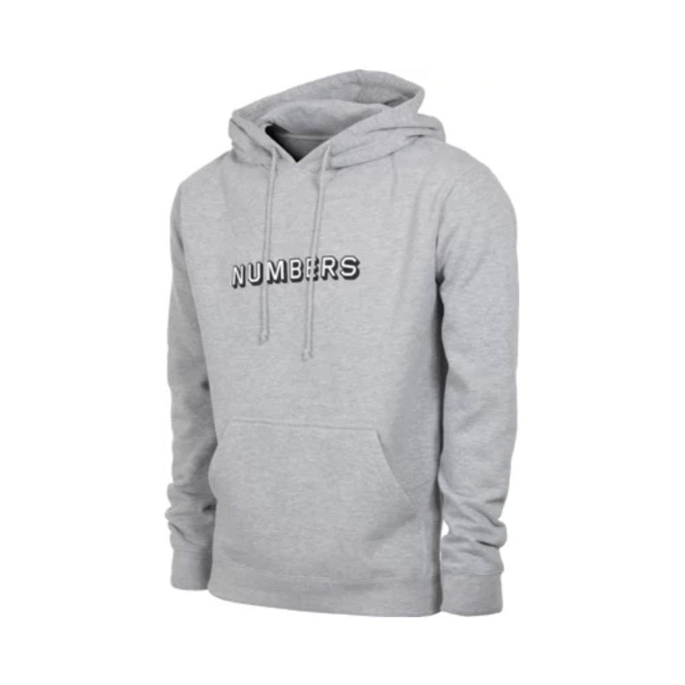 Numbers Edition Embroidered 3D Woodmark Fleece Hoodie Grey - 50-50 Skate Shop