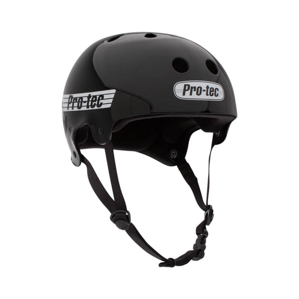 Pro Tec Old School Certified Bike Skate Helmet Gloss Black - 50-50 Skate Shop