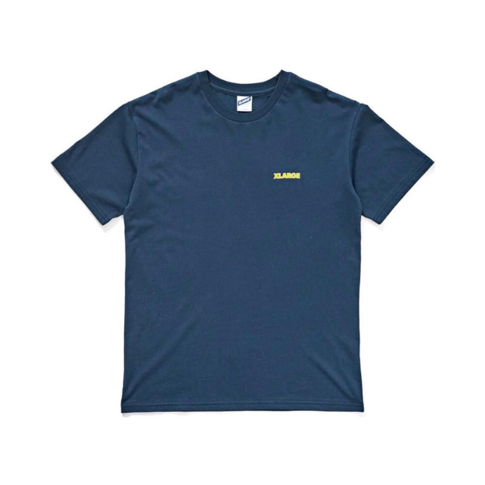 XLarge 91 Text Short Sleeve Tee Light Blue Yellow - 50-50 Skate Shop