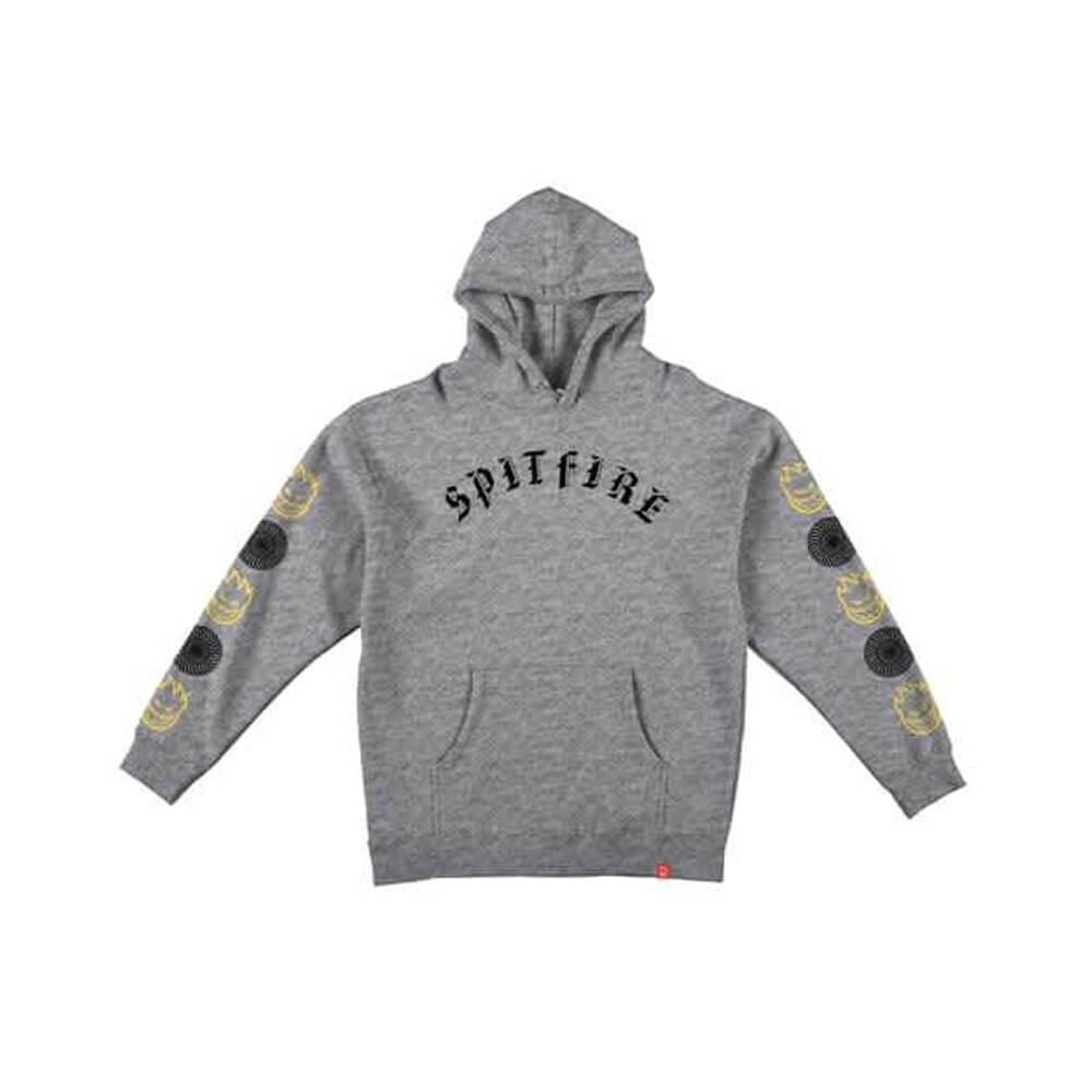Spitfire Skate Sweater Hoodie Old E Combo Silver Heather Black - 50-50 Skate Shop