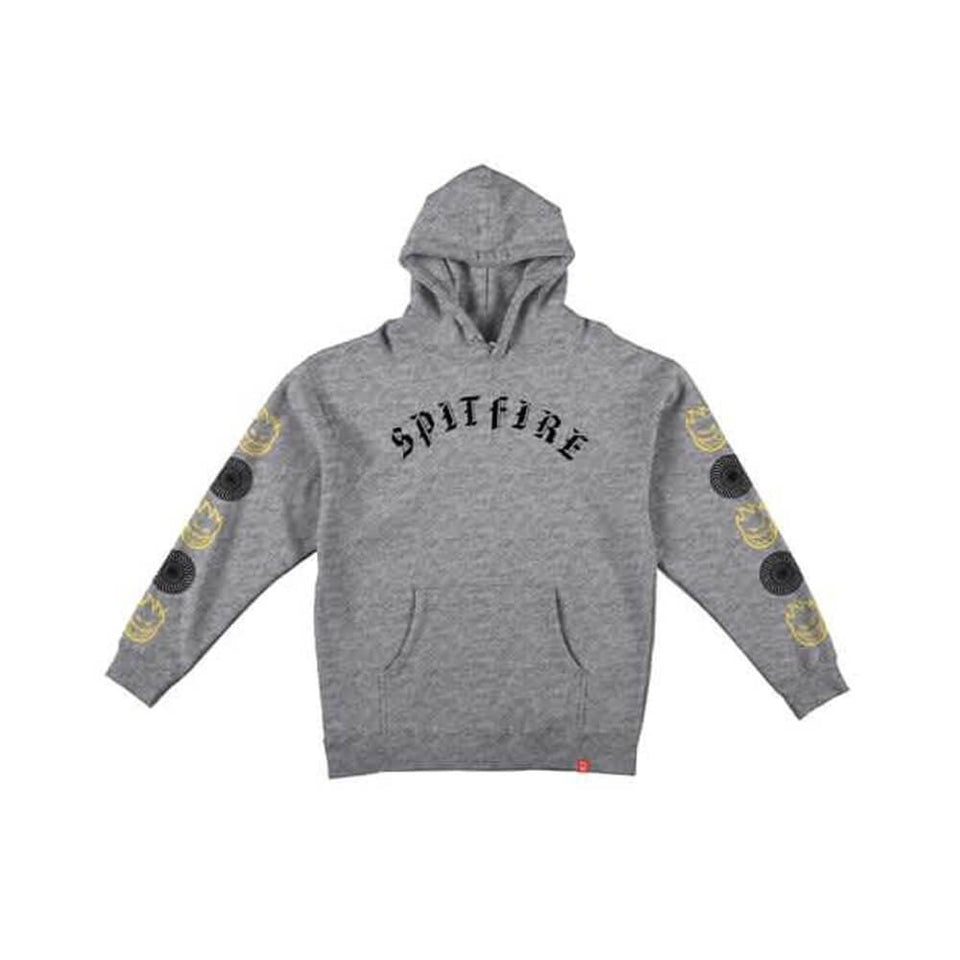 Spitfire Skate Sweater Hoodie Old E Combo Silver Heather Black - 50-50 Skate Shop