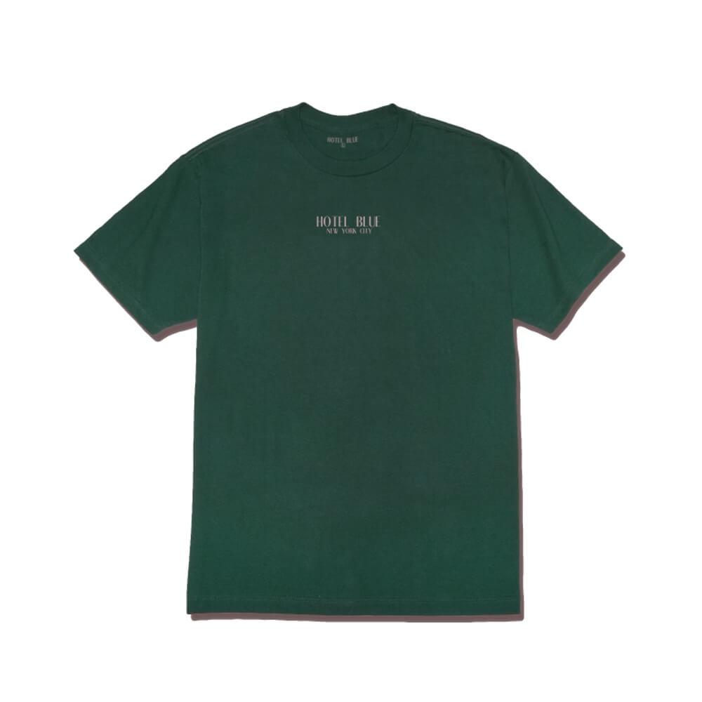 Hotel Blue Skate Logo Short Sleeve Tee Forest Green - 50-50 Skate Shop