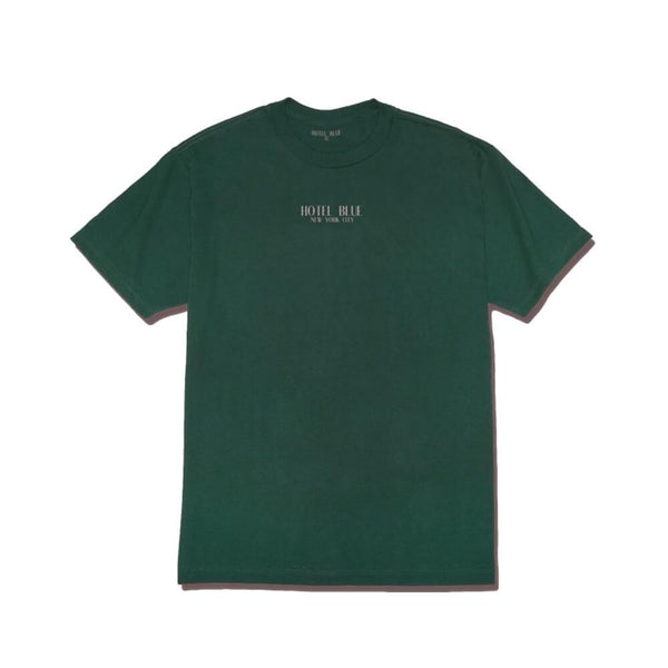 Hotel Blue Skate Logo Short Sleeve Tee Forest Green - 50-50 Skate Shop