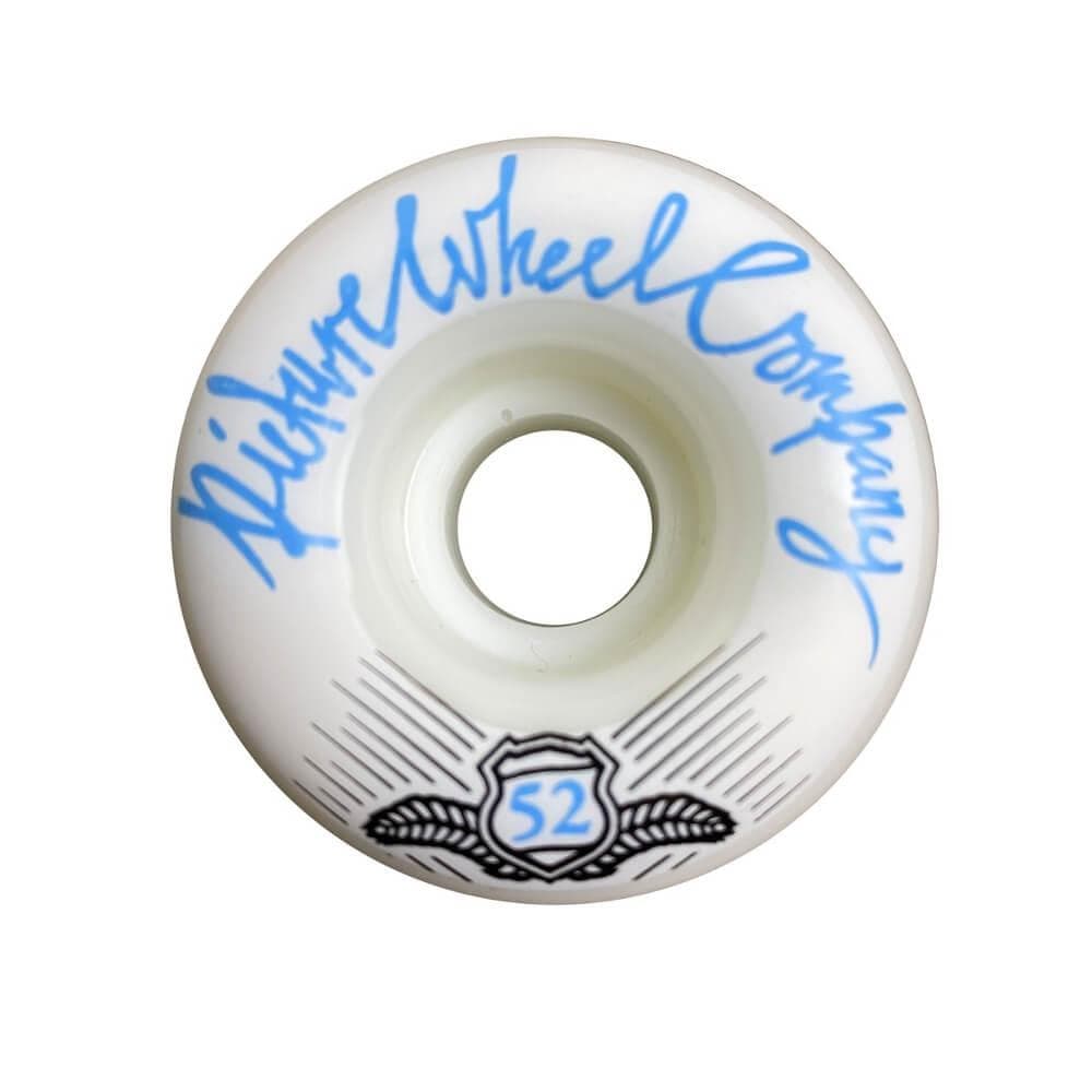 Picture Skateboard Wheels Pop 52mm 99A Baby Blue White - Set of 4 - 50-50 Skate Shop