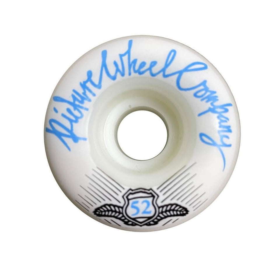 Picture Skateboard Wheels Pop 52mm 99A Baby Blue White - Set of 4 - 50-50 Skate Shop