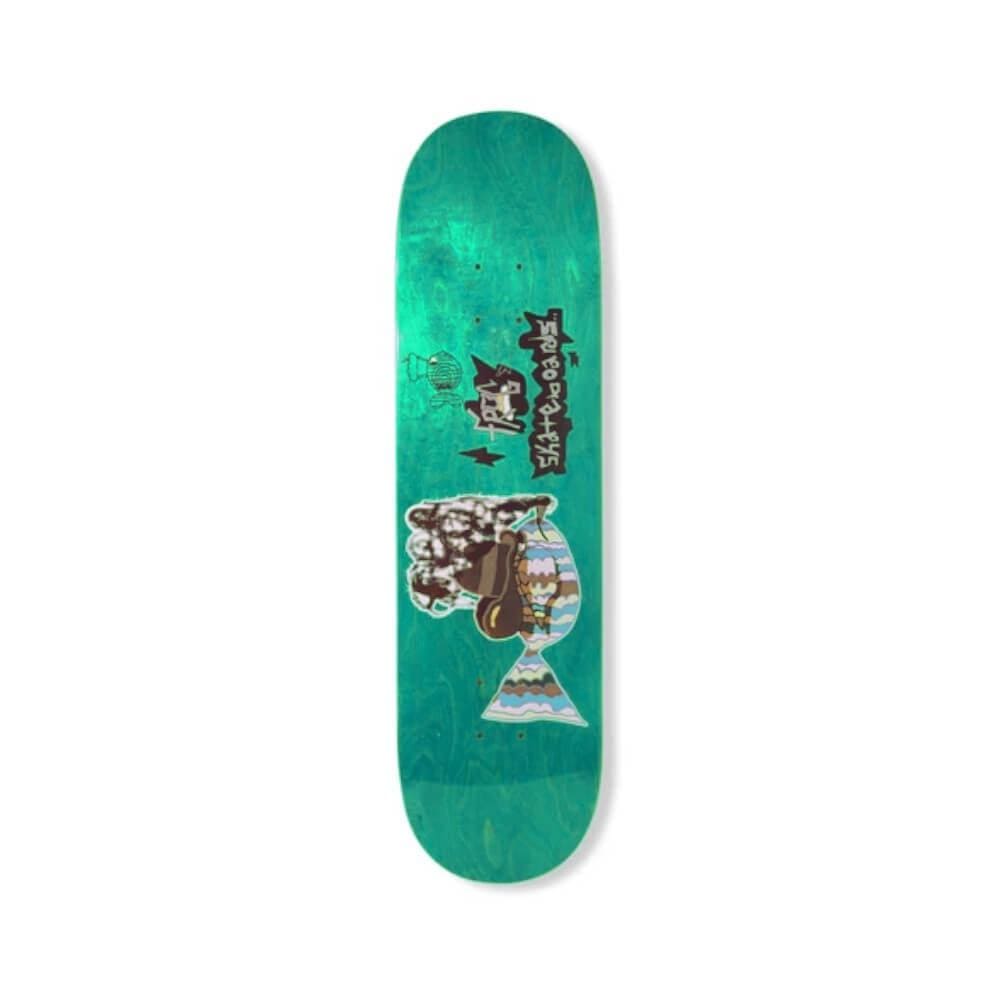 Frog Skateboard Deck Smoking Fish 8.25" x 31.875" Green 14.25" - 50-50 Skate Shop