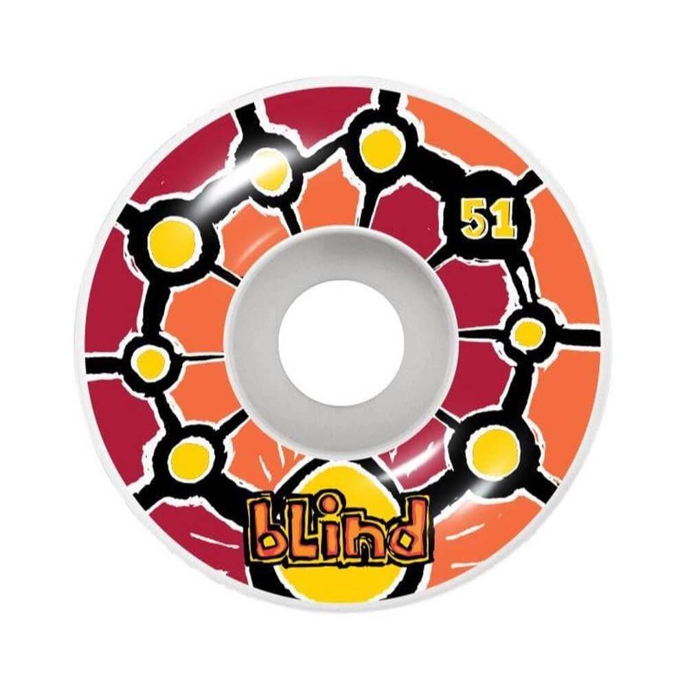 Blind Skateboard Wheels Round Space V2 51mm Red Orange - Set of 4 - 50-50 Skate Shop