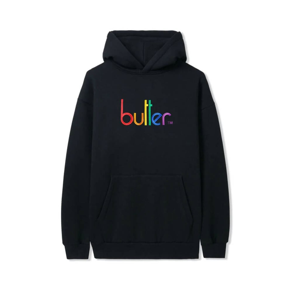 Butter Goods Hoodie Colours Embroidered Pullover Black - 50-50 Skate Shop