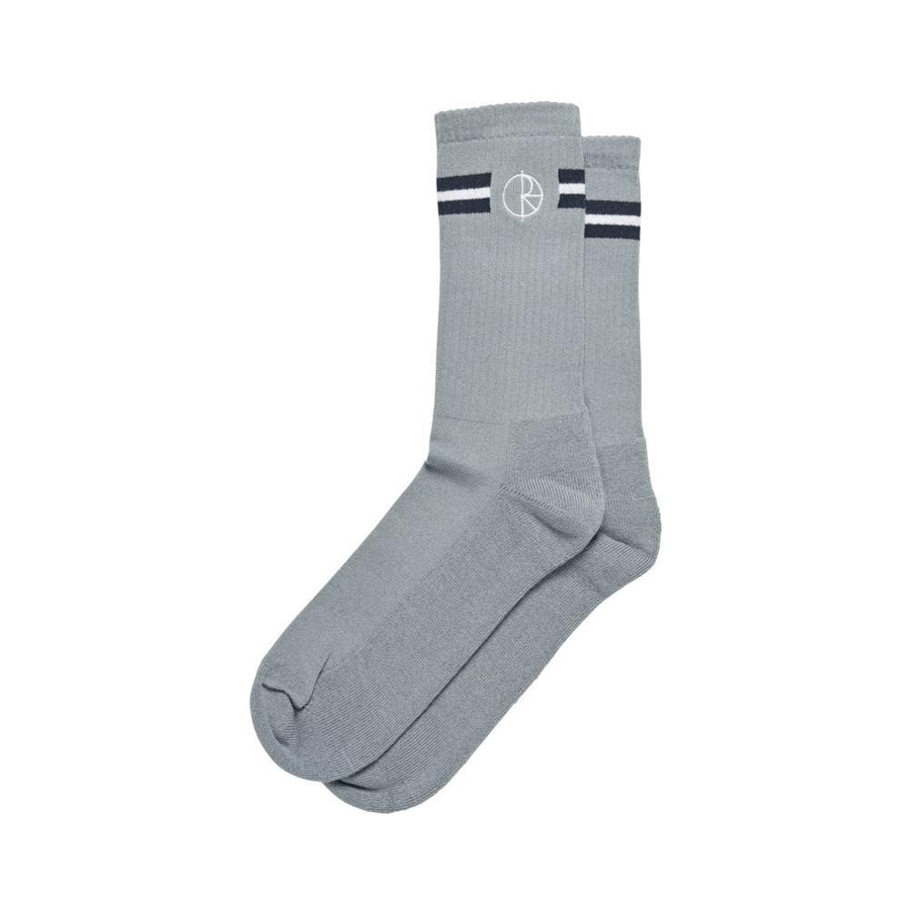 Polar Skate Stroke Logo Socks Grey Blue White Size 43-46 Eur Single Pair - 50-50 Skate Shop