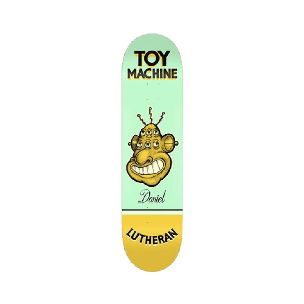 Toy Machine Skateboard Deck Pen N Ink 7.75" x 31.75" Dan Lutheran Green 13.875" WB - 50-50 Skate Shop