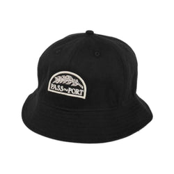 Passport Skate Quill Patch 6 Panel Bucket Cap Black - 50-50 Skate Shop