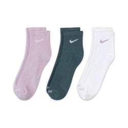 Nike SB Everyday Plus Lightweight Ankle Socks Pink Green White 3 Pack - 50-50 Skate Shop