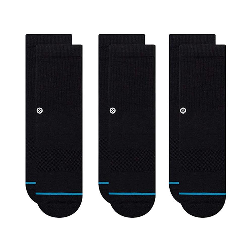 Stance Kids Icon Socks Black 3 Pack - 50-50 Skate Shop