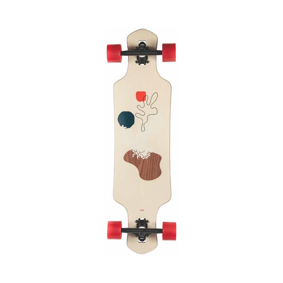 Globe Skateboard Cruiser Complete Geminon 35" x 9.0" Walnut Cockatoo 24.75" WB - 50-50 Skate Shop