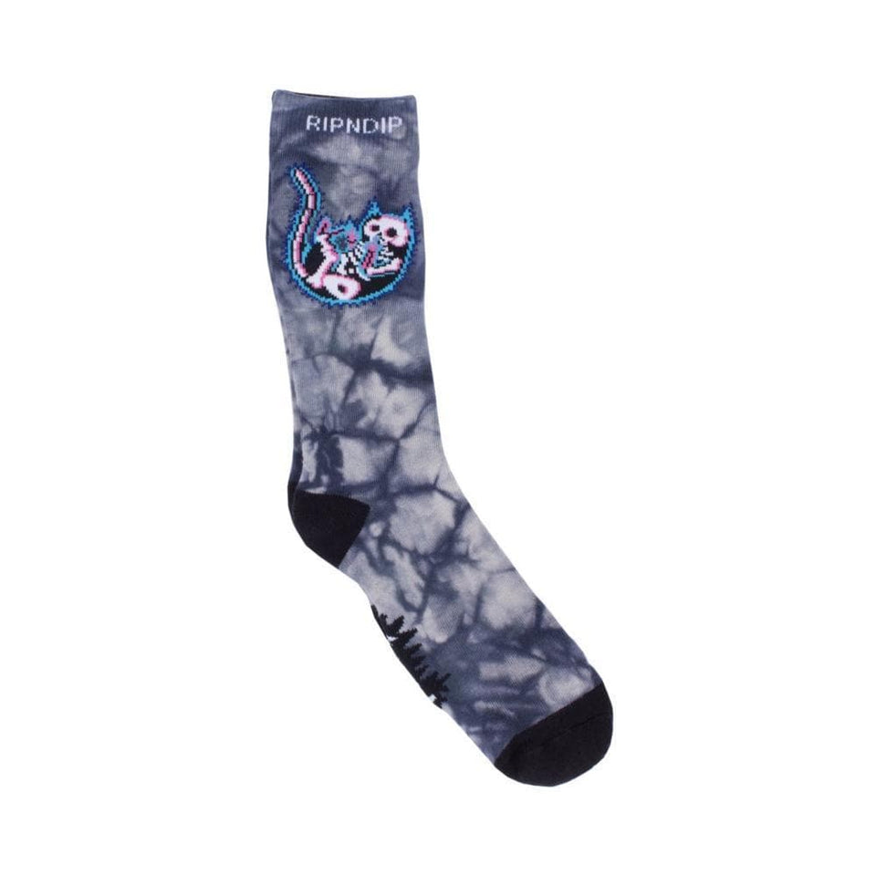 Ripndip Falling Electricuted Socks Black Gray - 50-50 Skate Shop