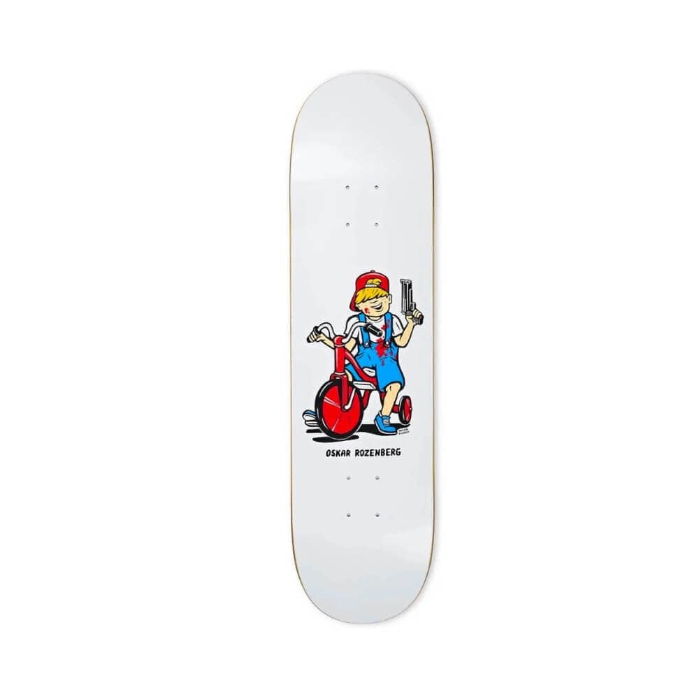 Polar Skateboard Deck Tricycle 8.5" x 32.125" Oskar Rozenberg White 14.5" WB - 50-50 Skate Shop
