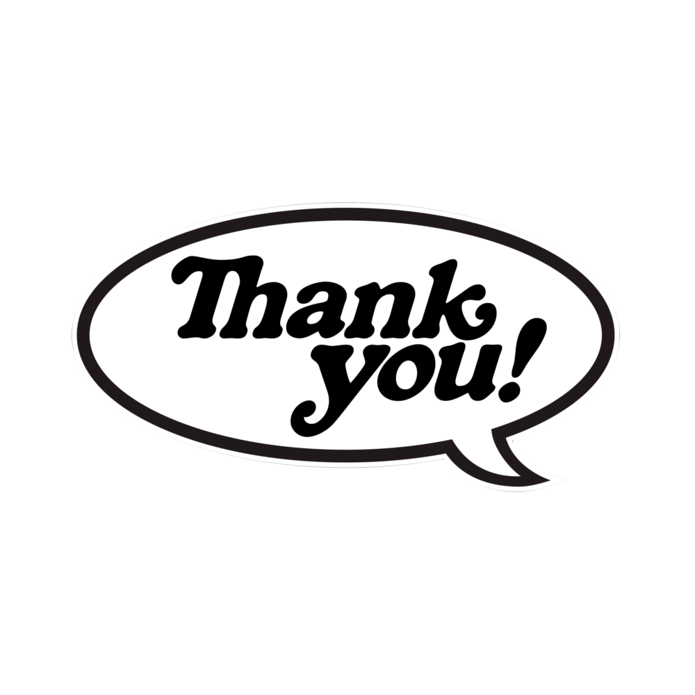 Thank You Skate Sticker Bubble Logo Single Sticker - 50-50 Skate Shop
