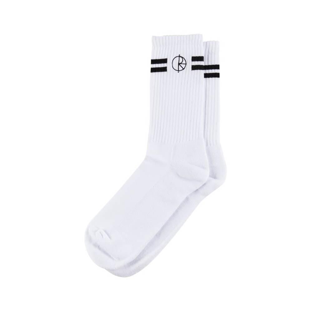 Polar Skate Socks Stroke Logo White Black Size L 43-46 Eur - 50-50 Skate Shop