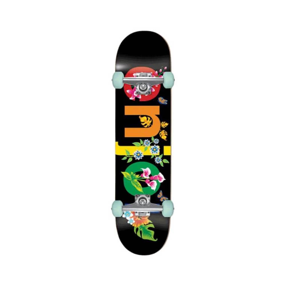 Enjoi Skateboard Complete Flowers Resin Premium 8.0" x 31.5" Black 14" WB - 50-50 Skate Shop