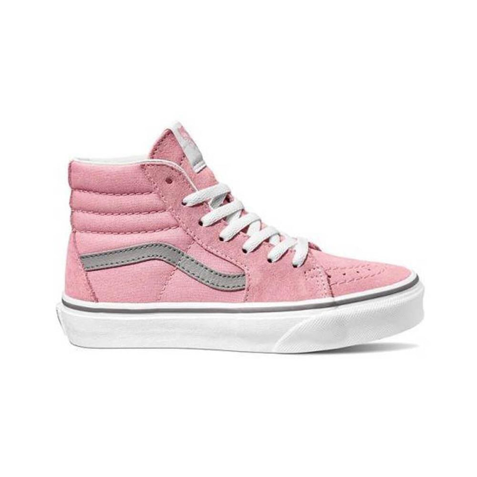 Vans Kids Sk8 Hi (Pop) Pink Icing Frost Gray - 50-50 Skate Shop