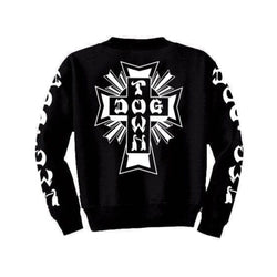 Dogtown Crewneck Sweatshirt Cross Logo Black White - 50-50 Skate Shop