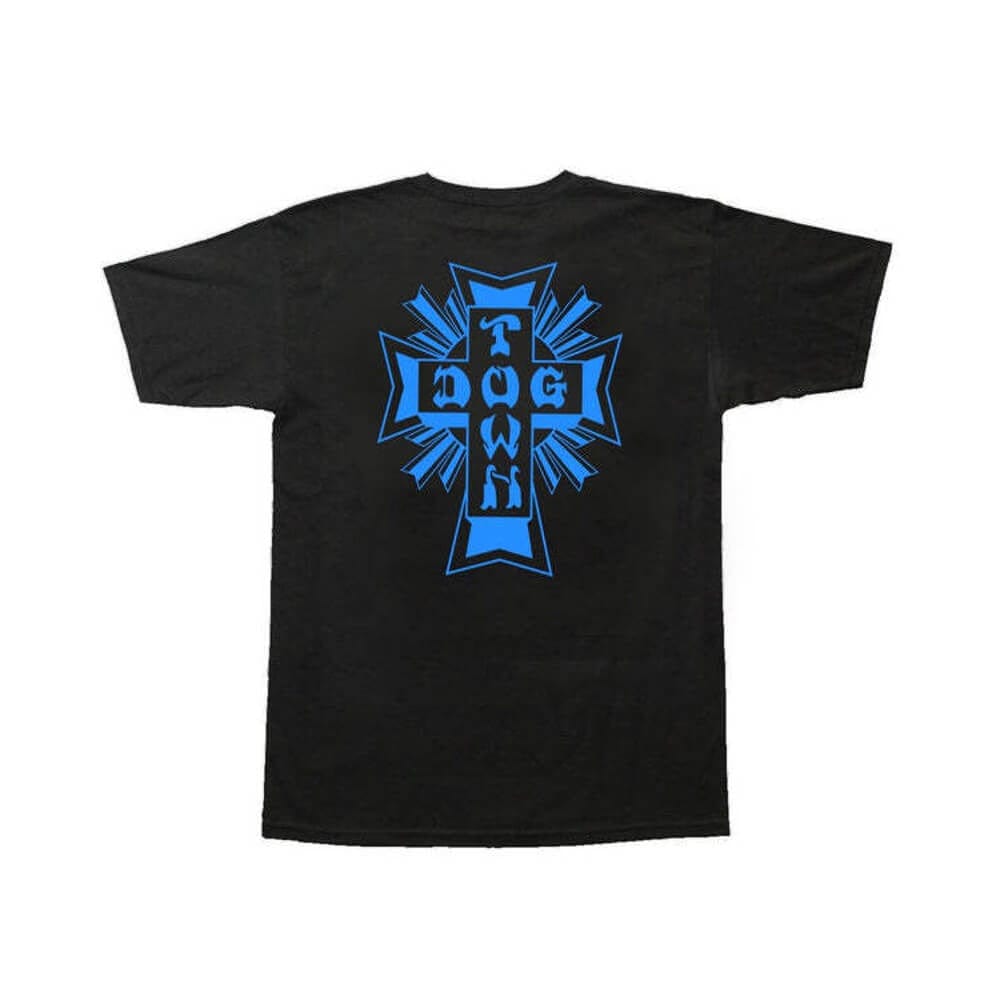 Dogtown Tee Cross Logo Black Blue - 50-50 Skate Shop