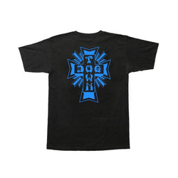 Dogtown Tee Cross Logo Black Blue - 50-50 Skate Shop