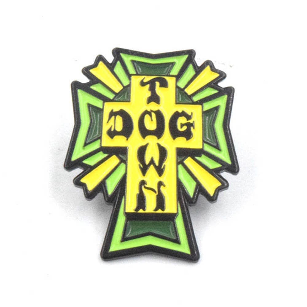 Dogtown Pin Cross Logo Green - 50-50 Skate Shop