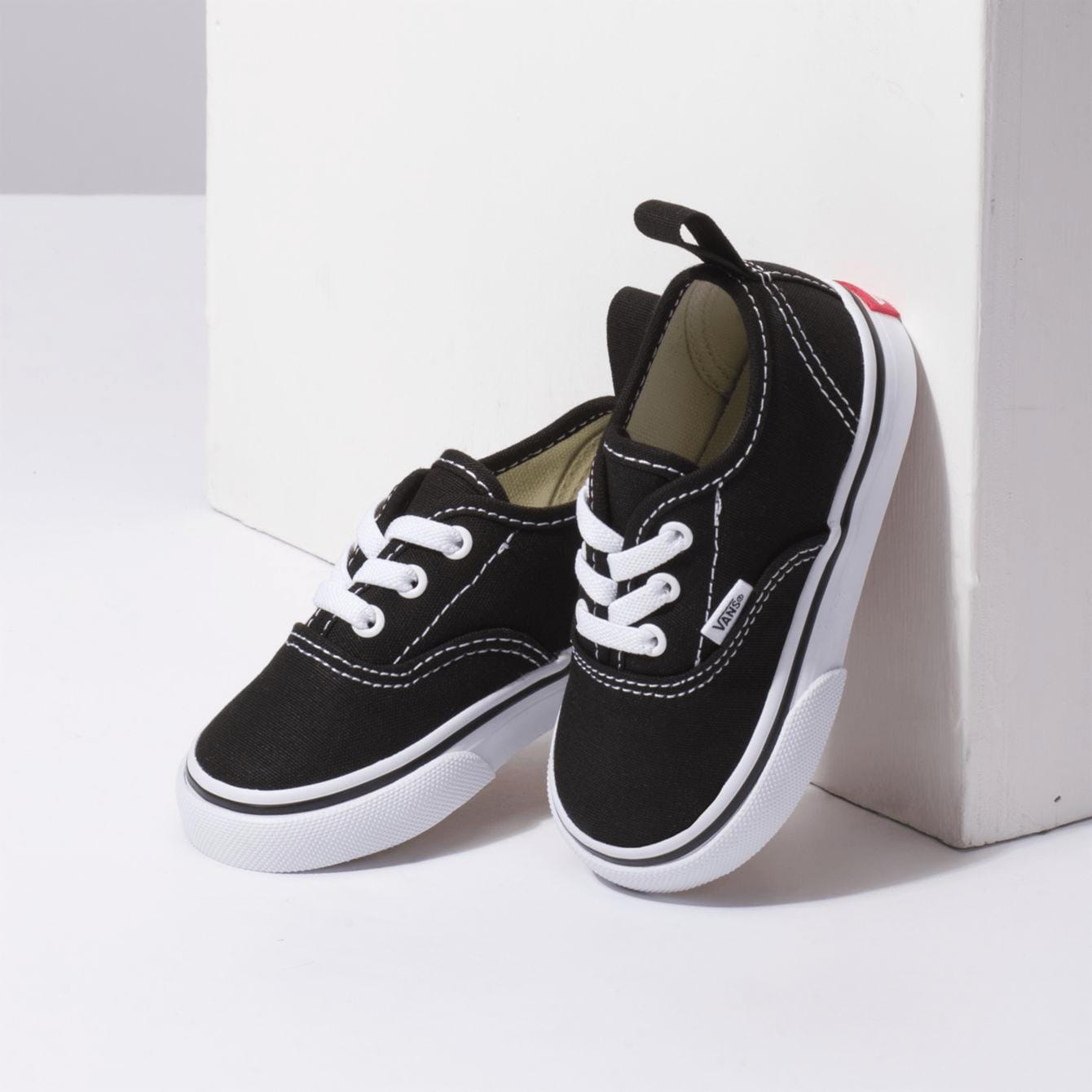 Elastic Lace Infant Vans Black VANS Authentic Elastic Lace Toddler