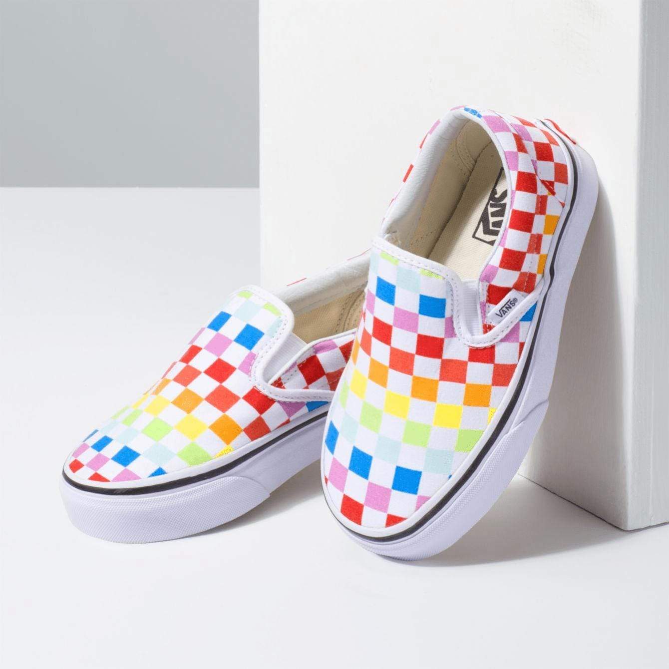 Rainbow checkerboard store vans kids