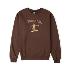 Thrasher Skate Gonz Logo Crewneck Dark Chocolate - 50-50 Skate Shop