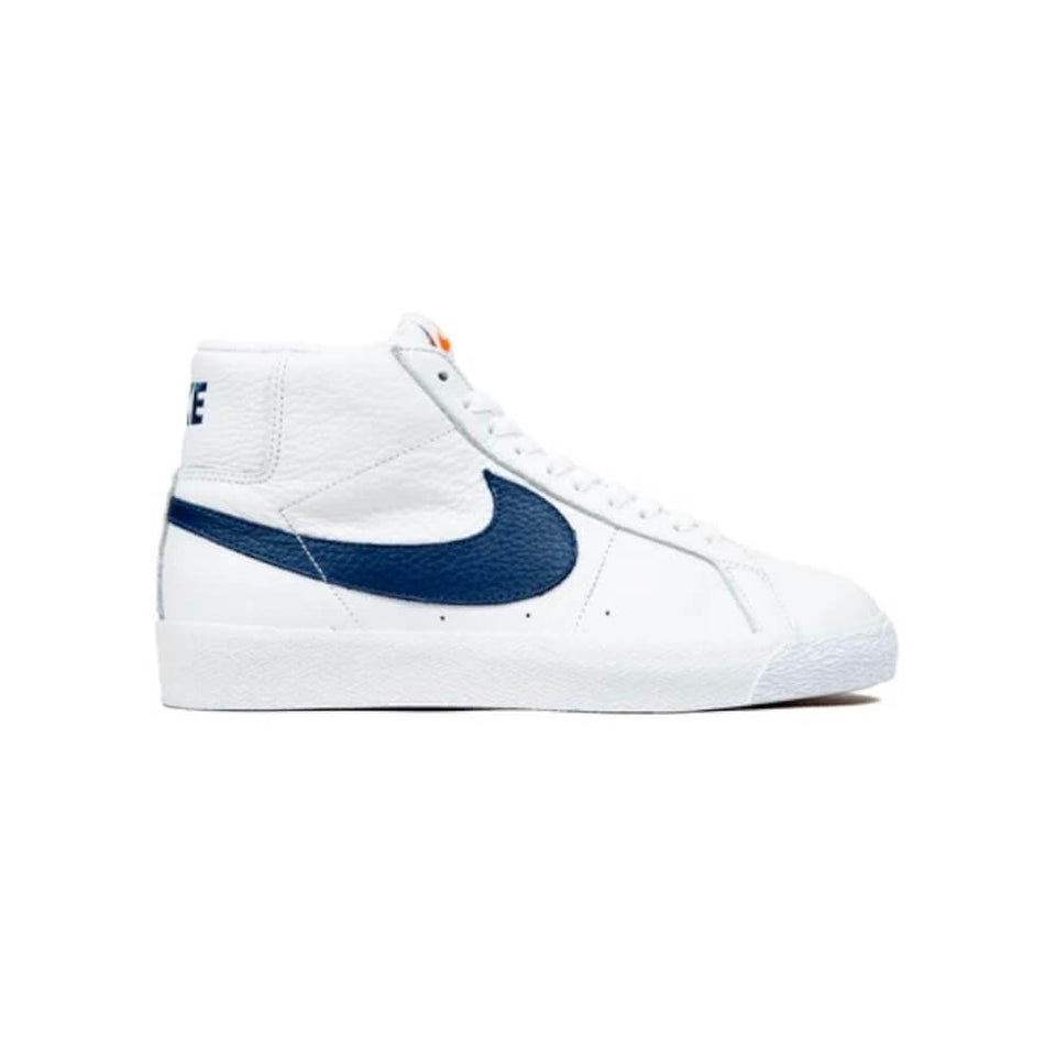 Nike SB Zoom Blazer Mid ISO White Navy White Safety Orange - 50-50 Skate Shop