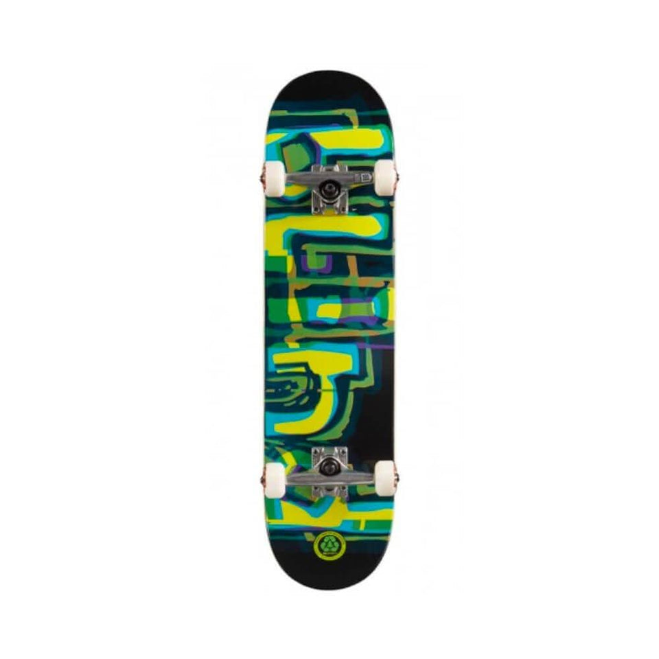Blind Skateboard Complete Logo Glitch FP 7.875" x 31.5" Green Yellow 14.25" WB - 50-50 Skate Shop