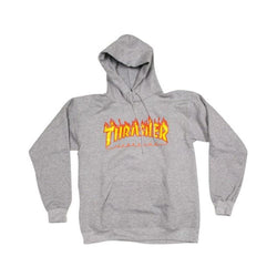 Thrasher Flame Logo Hoodie Light Grey - 50-50 Skate Shop