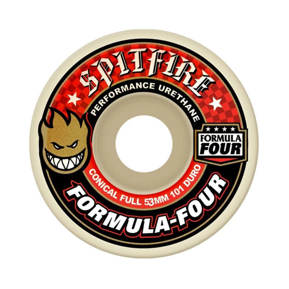 Spitfire Skateboard Wheels F4 101D Conical Full 53mm - Set of 4 - 50-50 Skate Shop