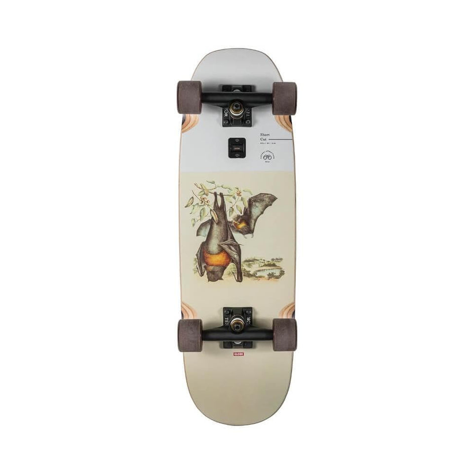 Globe Skateboard Cruiser Complete Short Cut 28" x 8.75" Flying Foxes 14" WB - 50-50 Skate Shop