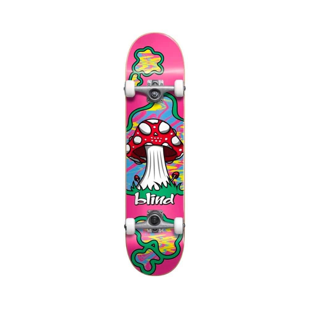 Blind Skateboard Complete Shroom Land FP 8.125" x 31.875" Pink 14.25" WB - 50-50 Skate Shop