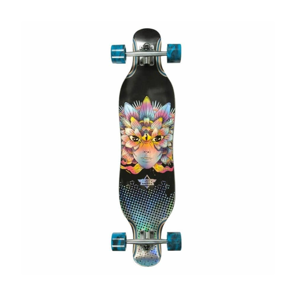 Dusters Skateboard Complete Fleur Longboard 38.5" x 9" Blue 26.5" WB - 50-50 Skate Shop