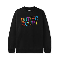 Butter Goods Equipt Crewneck Sweatshirt Black - 50-50 Skate Shop
