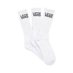 Vans Classic Crew Socks Mens Size 9.5-13 White 3 Pack - 50-50 Skate Shop