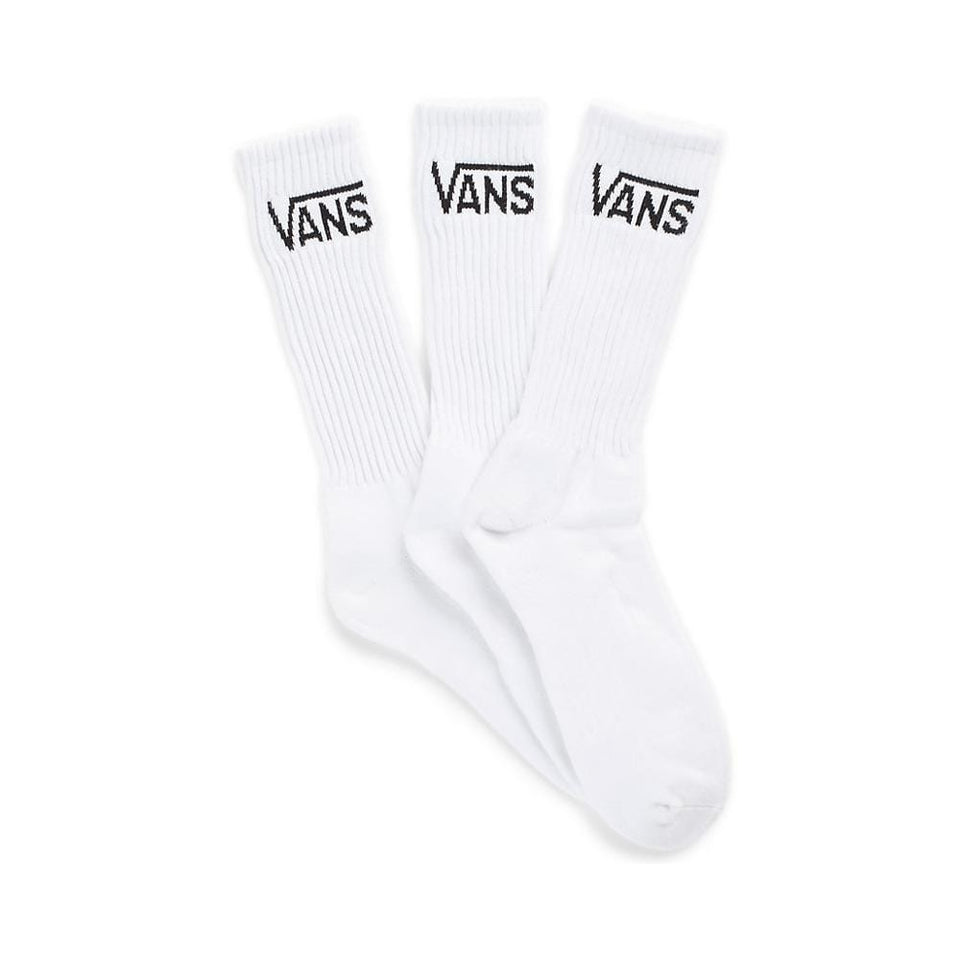 Vans Classic Crew Socks Mens Size 9.5-13 White 3 Pack - 50-50 Skate Shop