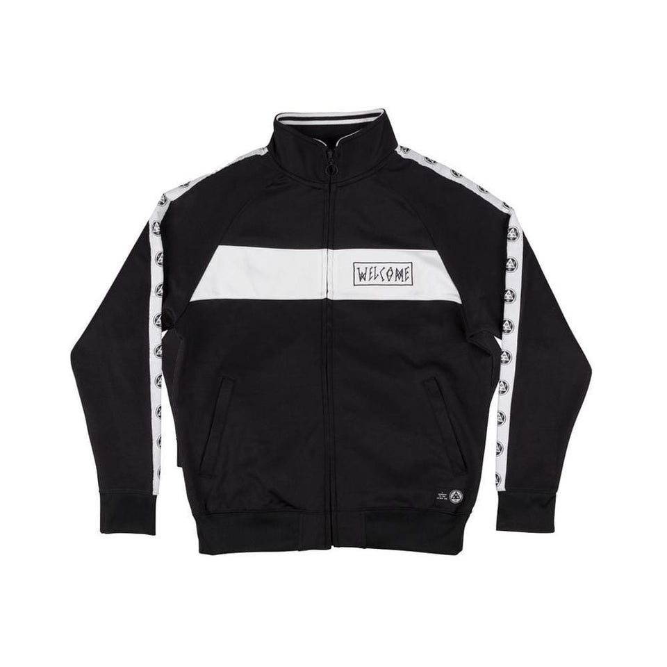 Welcome Talisman Track Jacket Black White - 50-50 Skate Shop